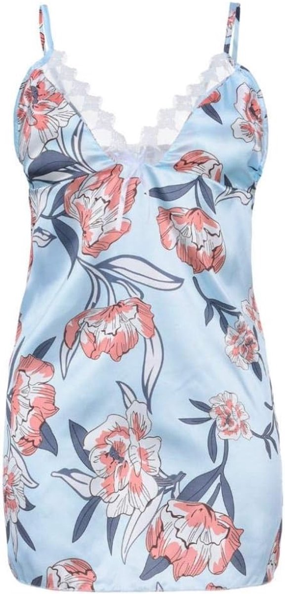 Sexy dames erotische lingerie Sexy Lingerie Dames Transparant Kant Satijnen Lingerie Nachtkleding Erotisch Ondergoed V-hals Ruglooze Costume-D_XL
