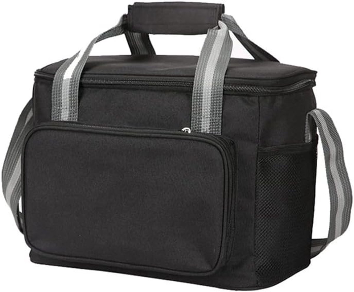 Geïsoleerde Picknicktas Grote Capaciteit 15L Grote Familie Picknick Geïsoleerde Koeltas Met Schouderriem voor Lunch Picknick Camping Strand BBQ Vissen Outdoor Activiteiten Zwart
