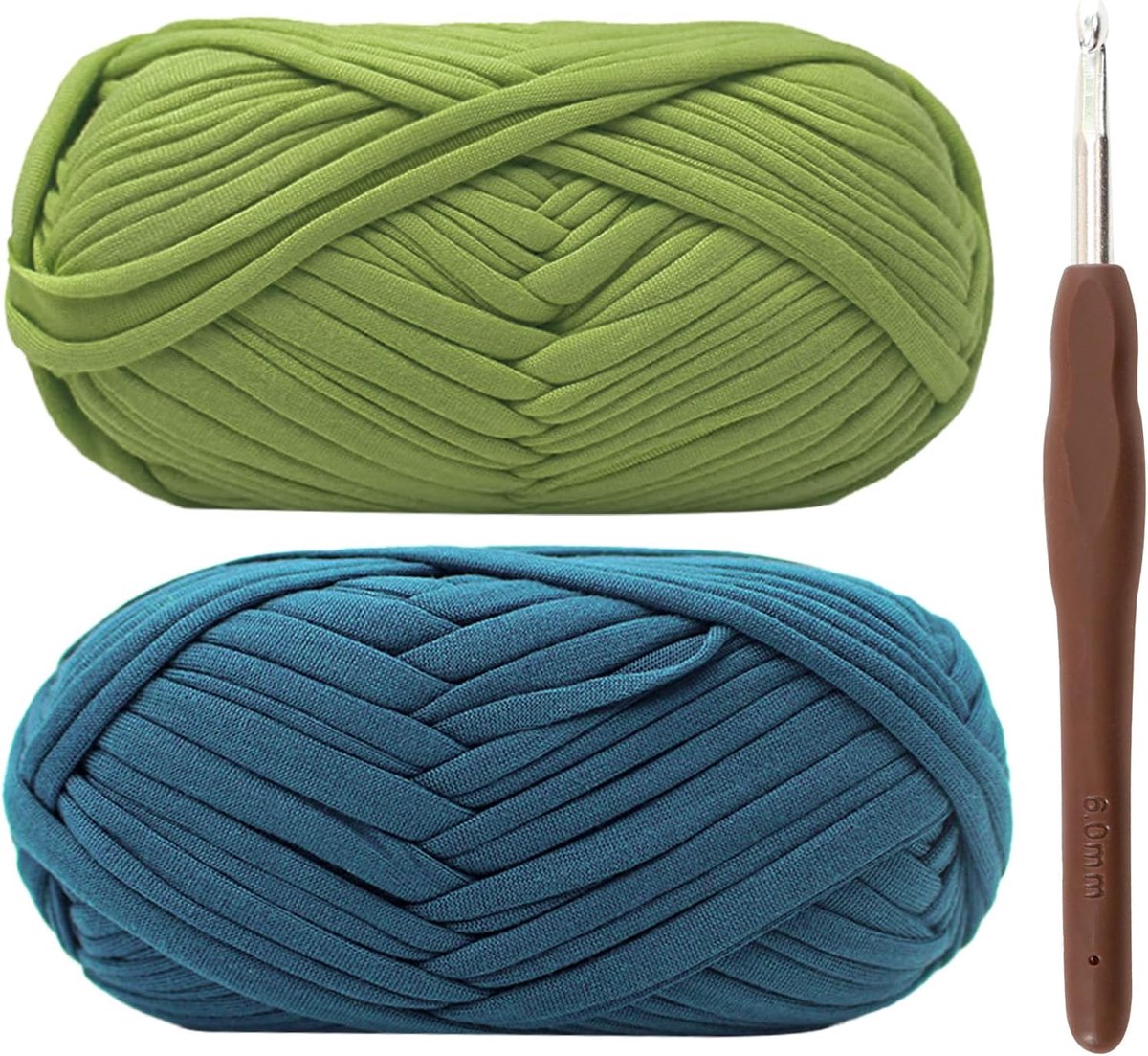 Dikke wol om te haken - dik 2 x 100 g garen met 6 mm haak - beginnersvriendelijke elastische stof