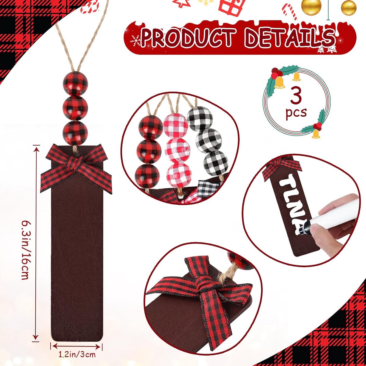Kousen 3 Pack, 45 cm gepersonaliseerde kerstkousen met naamlabels 3D sneeuwvlok kerstman, sneeuwpop, rendier en pluche imitatiebont manchet voor trappen open haard opknoping kerstfeest