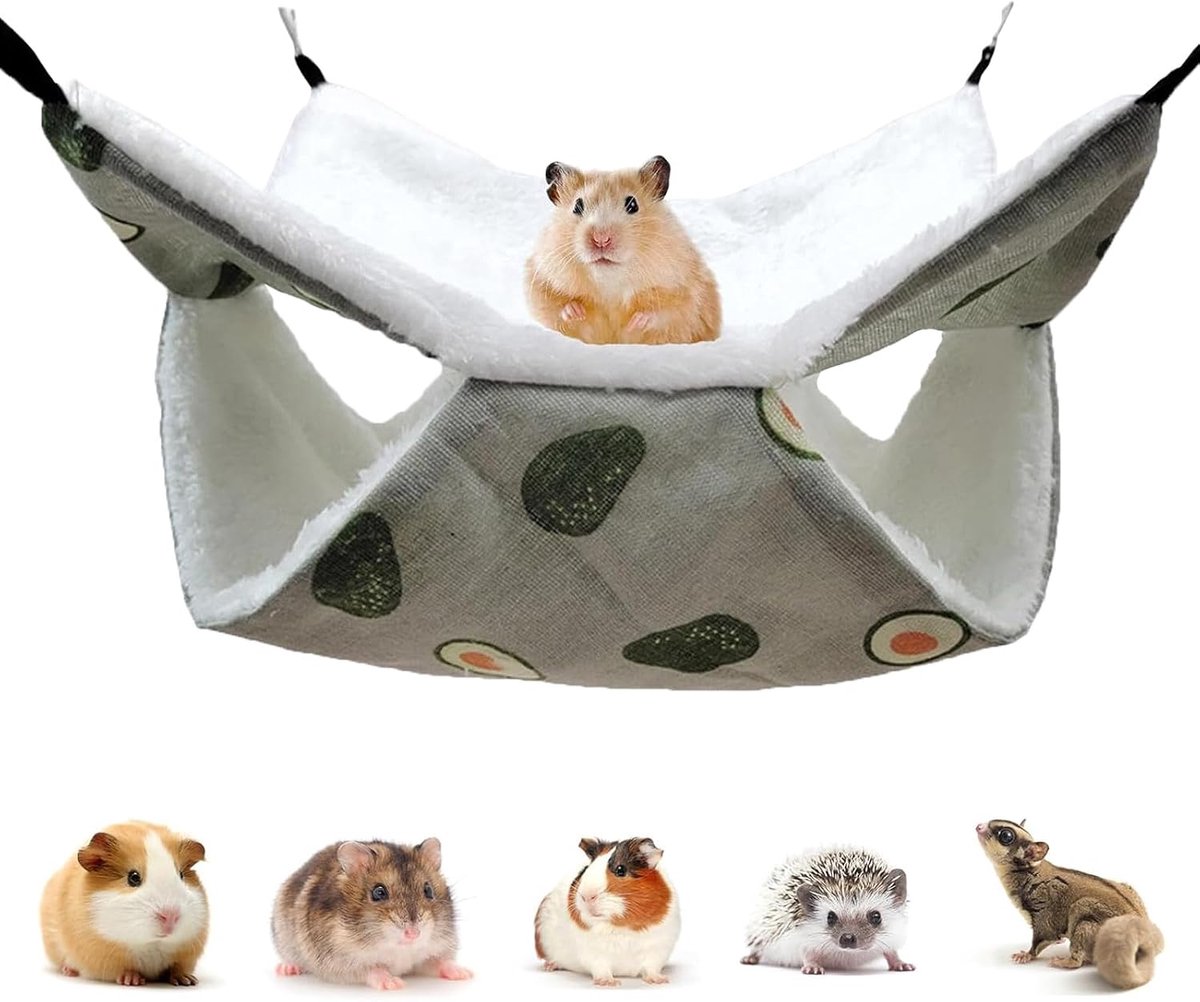 Handgenaaid, 34 cm x 34 cm, hangmat, vrij verstelbaar, voor rustaccessoires, antislip design voor konijnen, cavia's (groen)