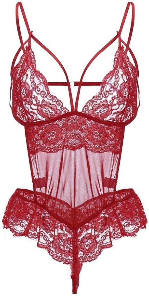 Bodystockings dames Sexy mesh kanten lingerie vrouwen backless bodysuit bodysuit lingerie