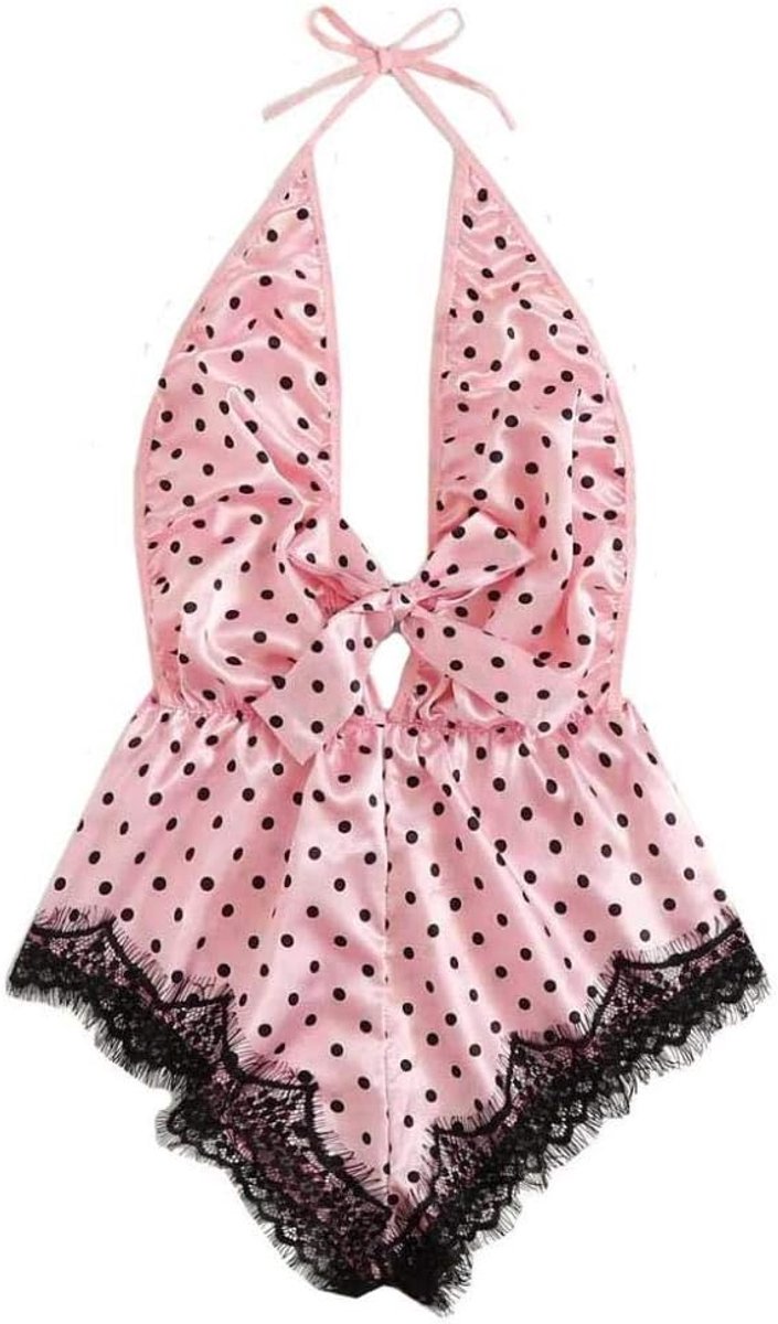 Lingeriesets dames Vrouwen Verleiding Backless Diepe V Halter Ondergoed Erotische Lingerie Sexy Kostuum Nachtkleding Satijnen Strik