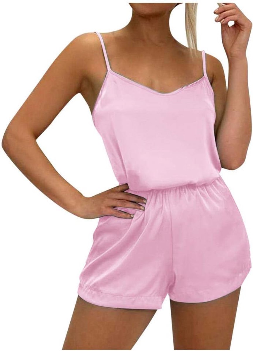 Lingerie Dameslingerie Sexy set kanten Kimono nachtkledingNachtkleding Vrouwen Sexy Lingerie Ademend Satijn Zijde V-hals Pyjama Kant Slaap Tops Tank Pyjama Set-B_3XL