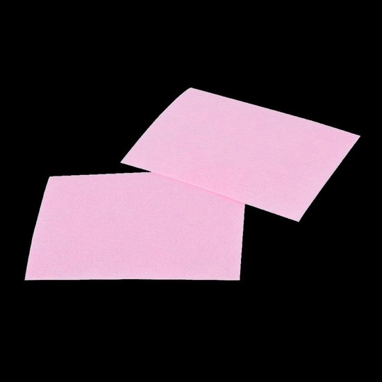 1200 stuks - Pluisvrije doekjes - Doekjes zonder pluis - Nail wipes - Lint wipes - Nageldoekjes gellak - Nagel doekjes - Nailcleaner - Celstof doekjes (Roze, 6 x 4 cm) — afbeelding 4