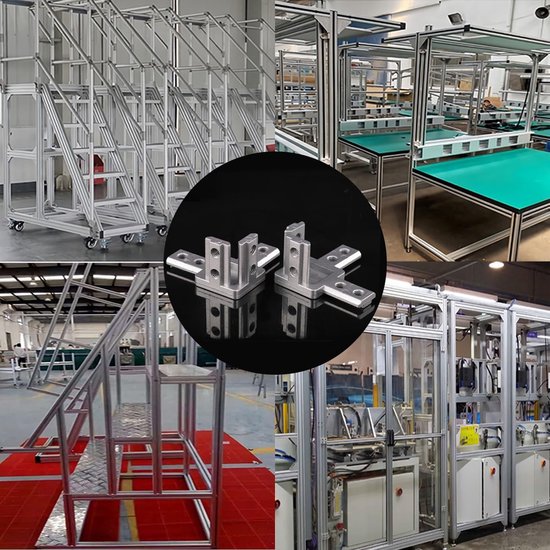 Profielverbinder, 3030, hoekverbinder, 3-weg hoekverbinding, houder, hoekhouder met schroeven voor Europese standaard, 8 mm, T-groef, aluminium extrusieprofiel, 4 stuks (3030) — afbeelding 5