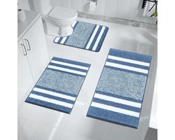 Badmatten en Toilet Mat Set Super Water Absorberende Bad Tapijt Sets Machine Wasbaar Microfiber Shaggy Douche Vloermatten voor Badkamer