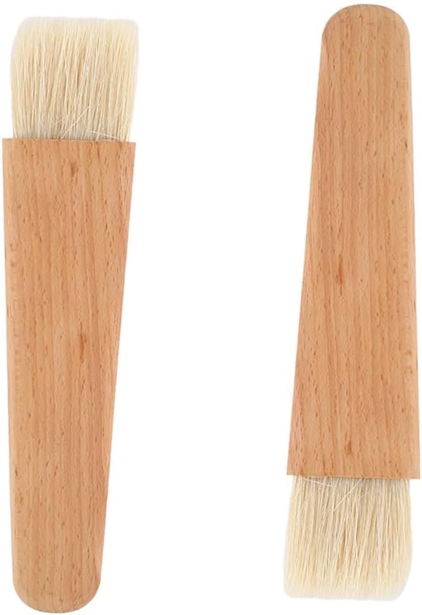 2-delige bakborstel, boterborstel, houten borstel, olieborstel voor koken, BBQ saus, kookborstel, keuken bakborstel (platte handvatborstel)
