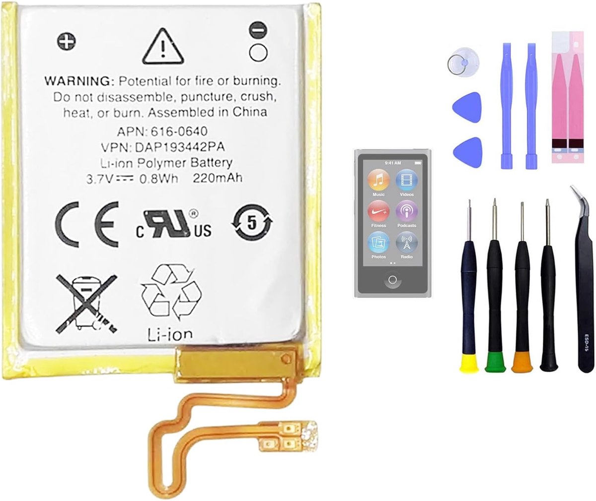 616-0639 616-0640 reserveaccu compatibel met iPod Nano 7 7e generatie A1446 MD481LL/A met vervangingsset