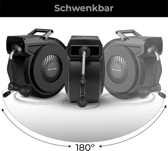 38 + 2 meter - tuinslang met rol - slanghouder 180° draaibaar - tuinslanghaspel - zwart — afbeelding 4