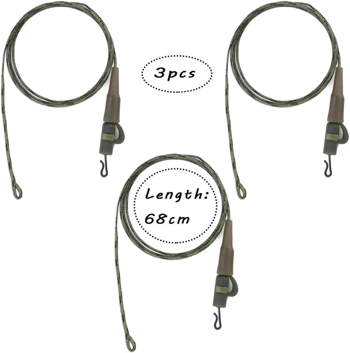 3 stuks Karpervissen Geleider Kernlijn Karper Clip Geleiding Lijn Haar Rig-Gebonden Draaigoppeling Accessoires