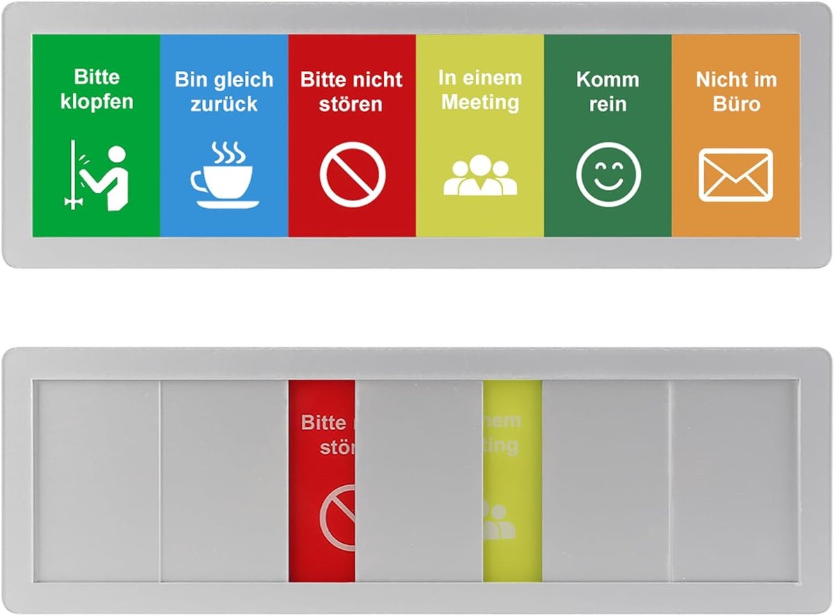Bitte niece disturb, door sign bitte niece disturb, self-adhesive door sign with 6 options (in a meeting, bowl pure - ShopVlot