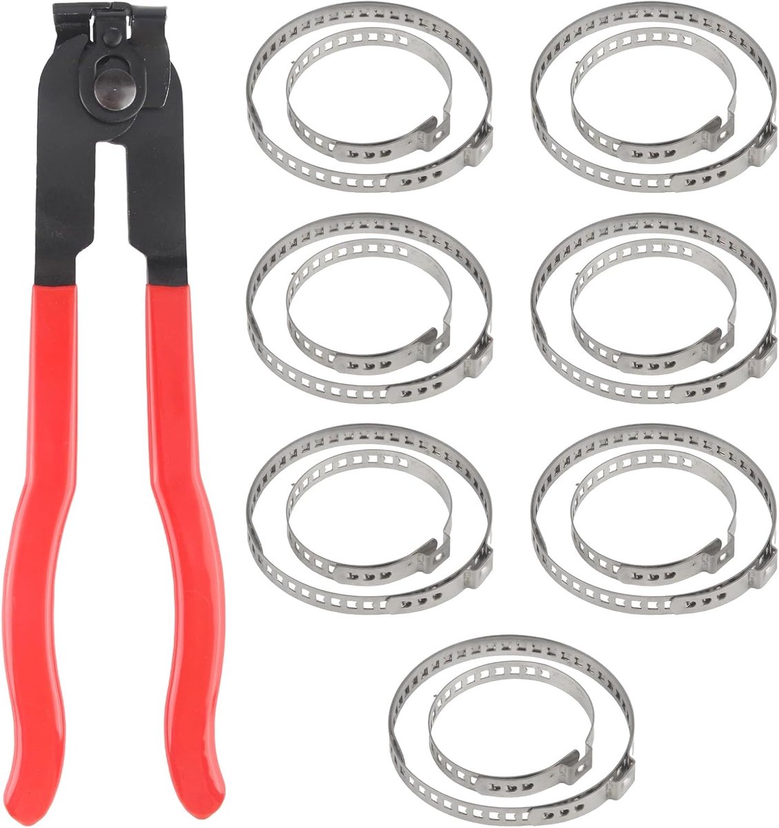 15 stuks asmanchetten, klemmen, slangklemmen, set - 14 stuks slangklemmen met 1 asmanchet, tang, verstelbare - ShopVlot