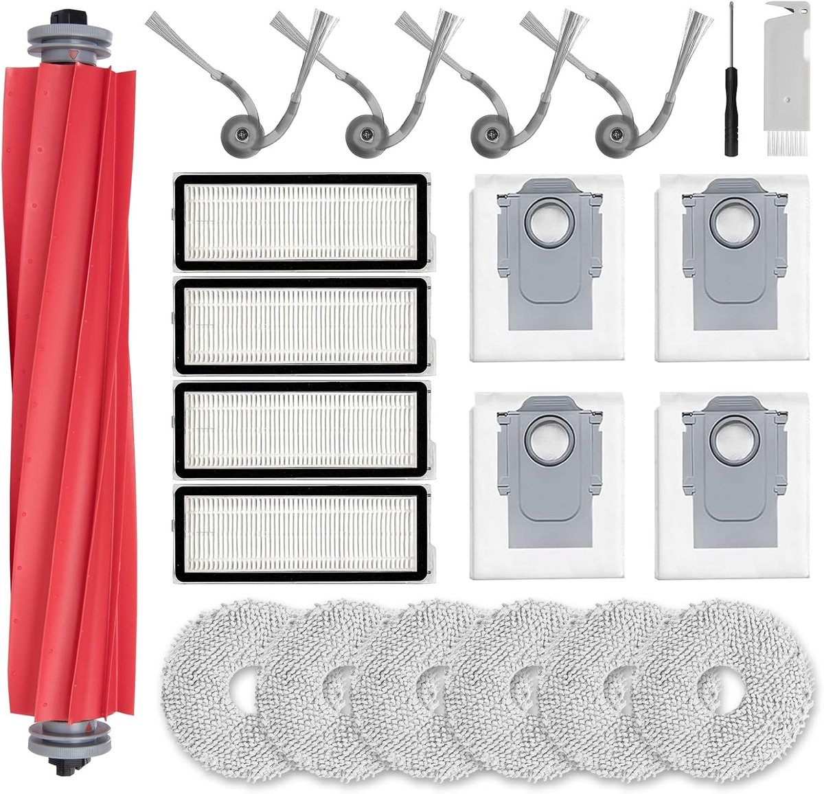 Accessoire set robotstofzuiger - 21-delig vervangingsset - inclusief 4 HEPA filters en 6 doeken - optimaal schoonmaken - ShopVlot