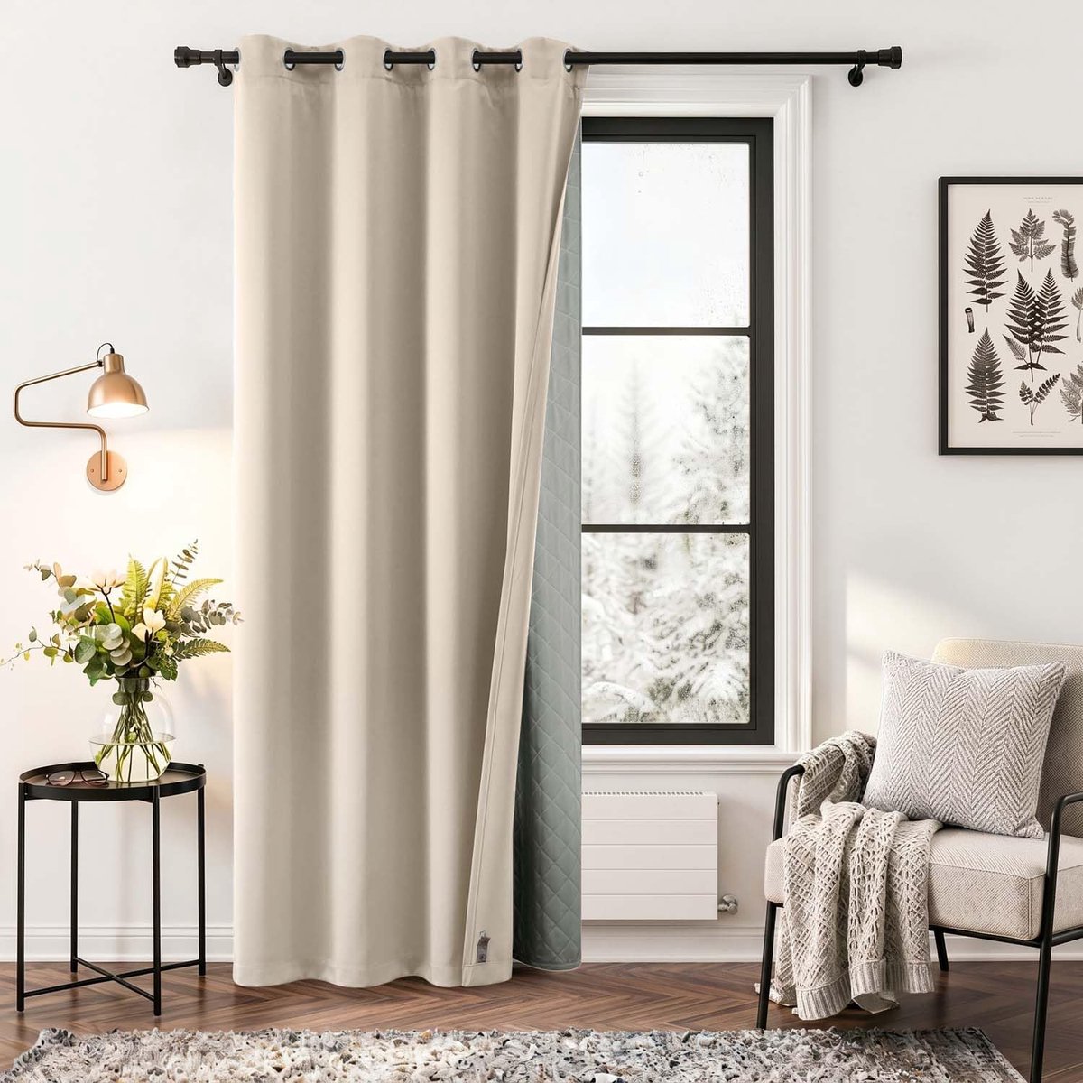Thermogordijn, koudebescherming met ogen, modern, H 214 x B 132 cm