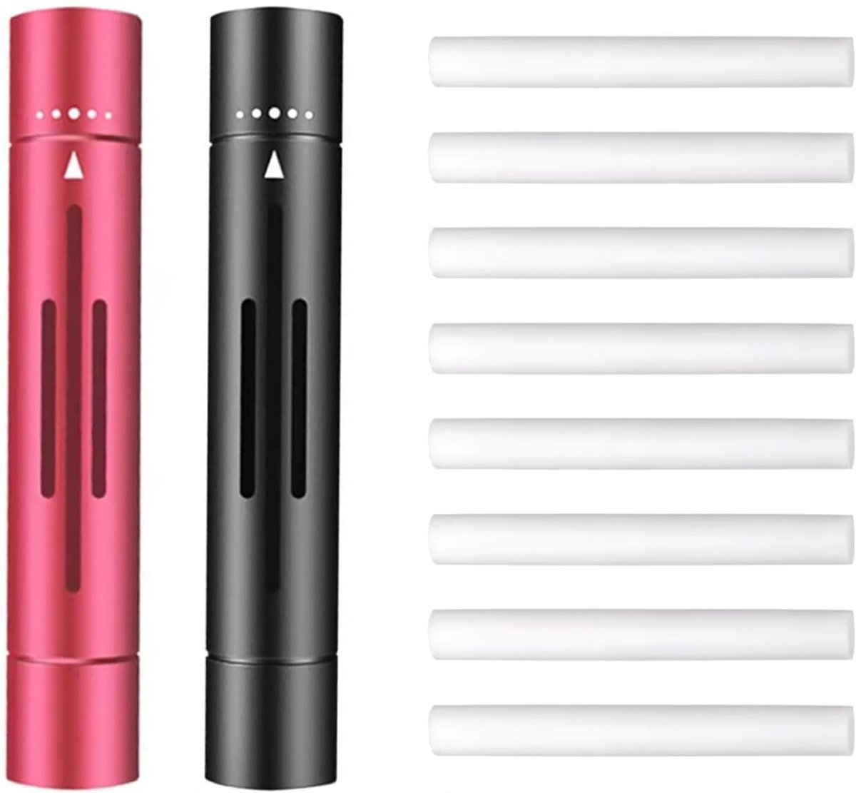2 stuks auto-geur-interieur, diffuser voor etherische oliën, met 8 geurneutrale navulpen/navulpads, voor auto-accessoires, interieur en ventilatie (rood + zwart)