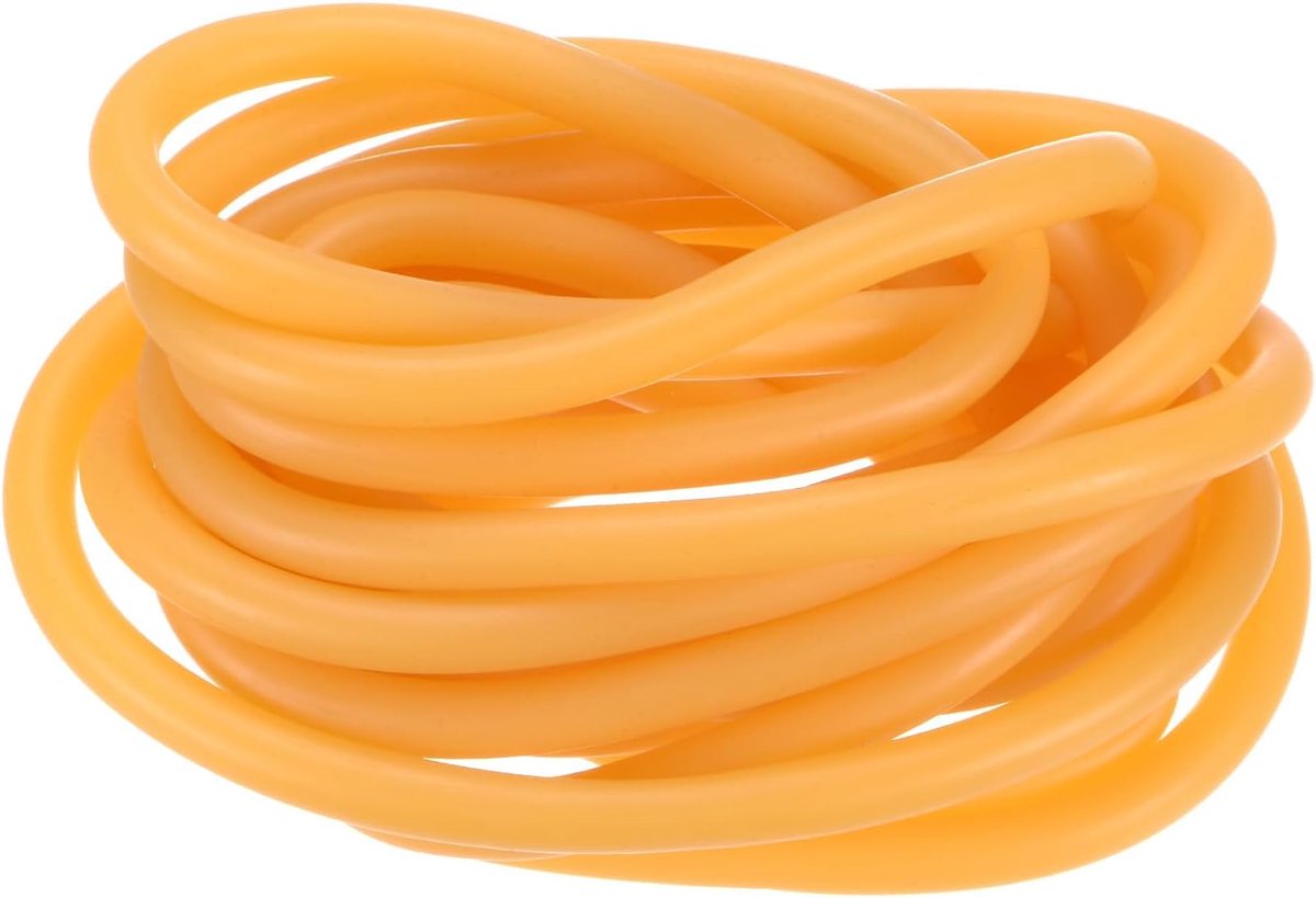 Natuurlijke latex rubberen buis, 3/16 inch [5 mm] ID x 3/8 inch [10 mm] OD 16 ft lengte latex slang buis voor thuis/laboratorium/sport, zeer elastische bandbuizen [geel]