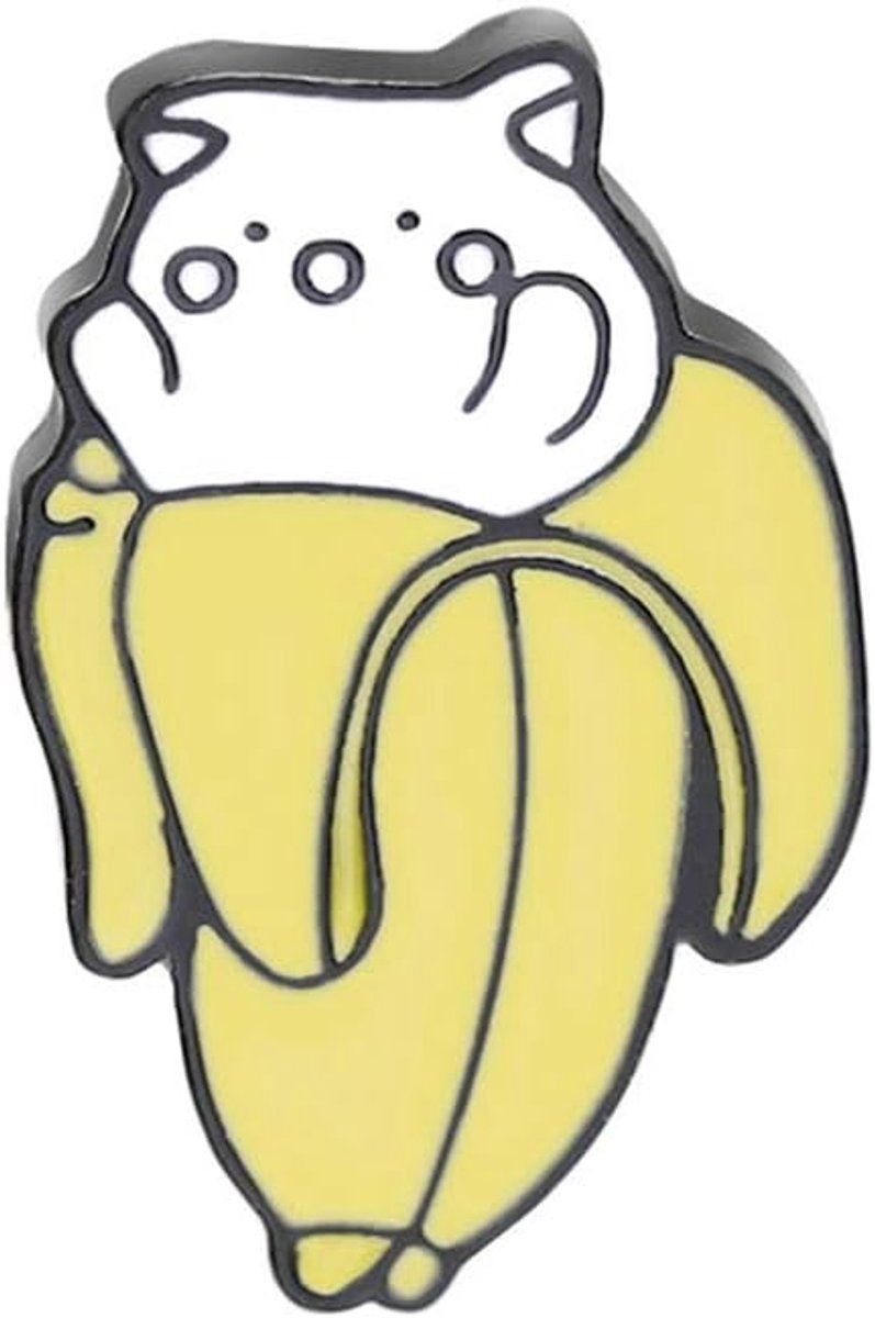 Banaan Fruit Emaille Broovh Pin Cartoon huisdier kat Kitten vorm reversspeld jeans sjaal sjaal Clip sieraden decoratie