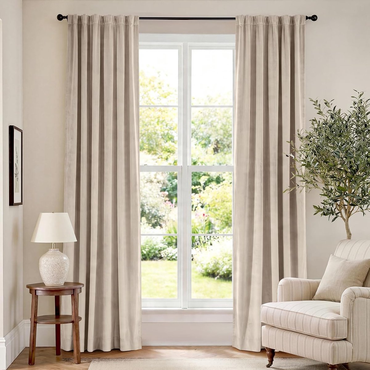 Panelen beige thermisch geïsoleerde roedezak super zachte luxe gordijnen woondecoratie woonkamer voor slaapkamer raamgordijnen roedezak 2 panelen 213 cm