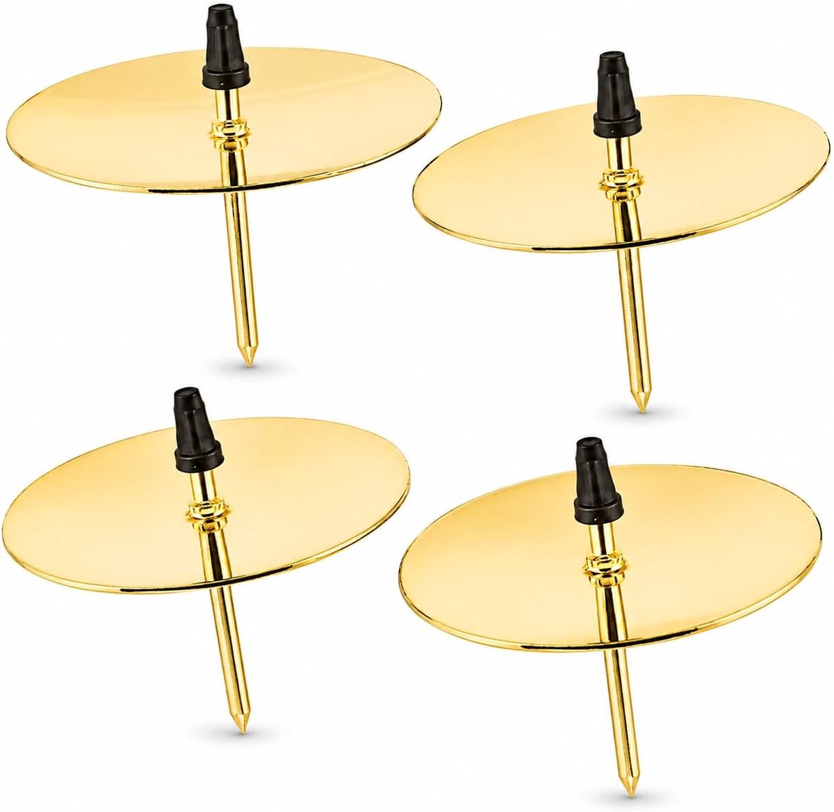 4 x kandelaars, goud, kaarsenbord, adventskranssteker, 5 cm, kaarsensteker voor adventskrans, Kerstmis, adventskranshouder met doorn