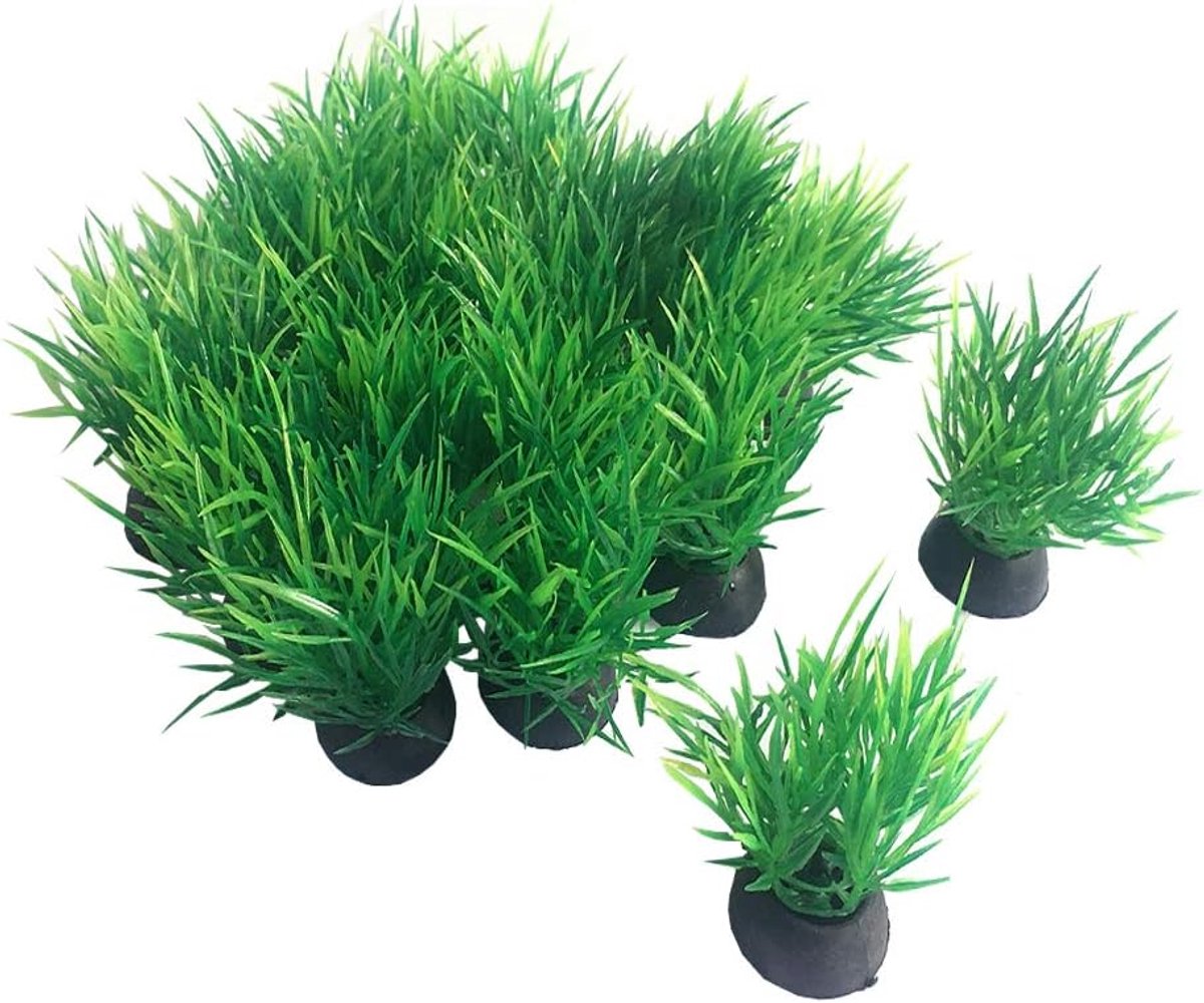 Vis Tank Decoraties 20 stks Kleine Grootte/1 "Hoge Plastic Kunstmatige Plant Goudvis Waterscape Vissen Verbergt Mini Gras Set (Groen-C)