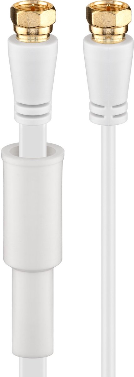 Goobay Platte SAT-antennekabel (80 dB), dubbel afgeschermd, weerbestendig, verguld, F-stekker > F-stekker (volledig afgeschermd)