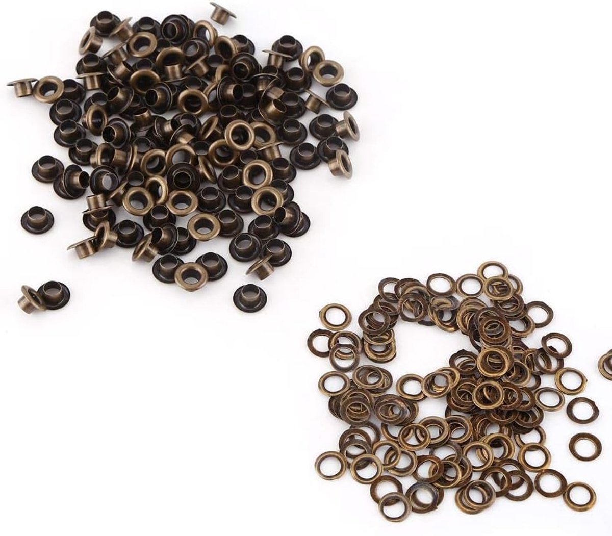 100 stuks oogjes set, oogjes handwerk klinknagels kleur brons effen oogjes en ringen van stof repareren decoratieve accessoires voor schoenen, handtassen, hoeden (5 mm)