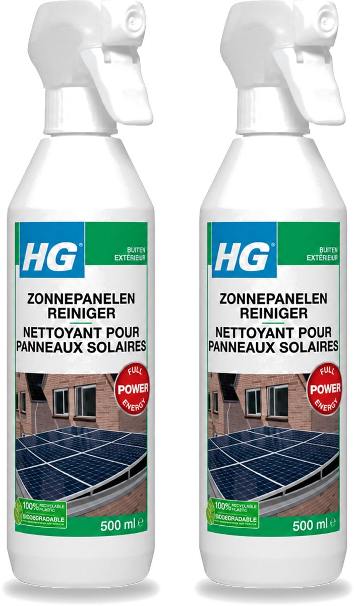 2 x HG - Buiten - Zonnepanelen Reiniger - Vol Energie - 0.5L - Voordeelverpakking - 2 stuks