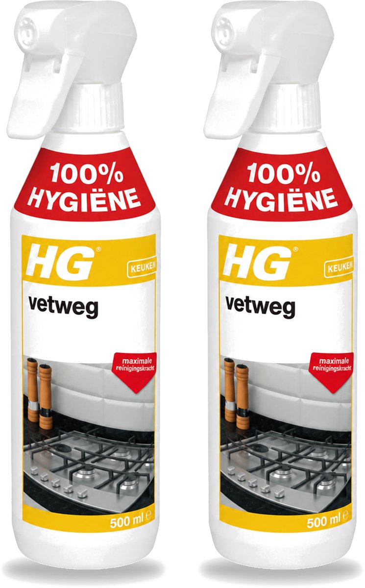 2 x HG - Vetweg - Maximale Reinigingskracht - 500 ml - Bulkverpakking - 2 stuks