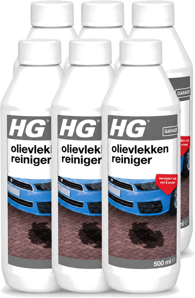 6 x HG - Olievlekkenreiniger - Verwijdert Ook Vet & Smeer - 500 ml - Voordeelverpakking - 6 stuks