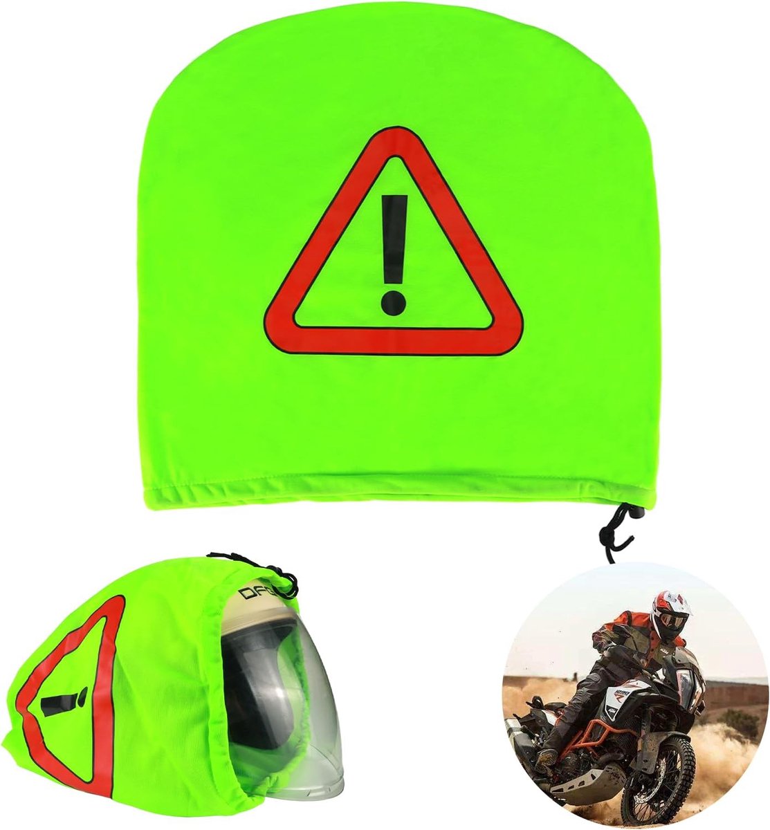 Waarschuwingsdriehoek voor motorhelm, signaaldriehoek, helmtas voor veiligheid bij ongevallen voor ongevallenbeveiliging, plaats van gevaar, gevarenplaatsen
