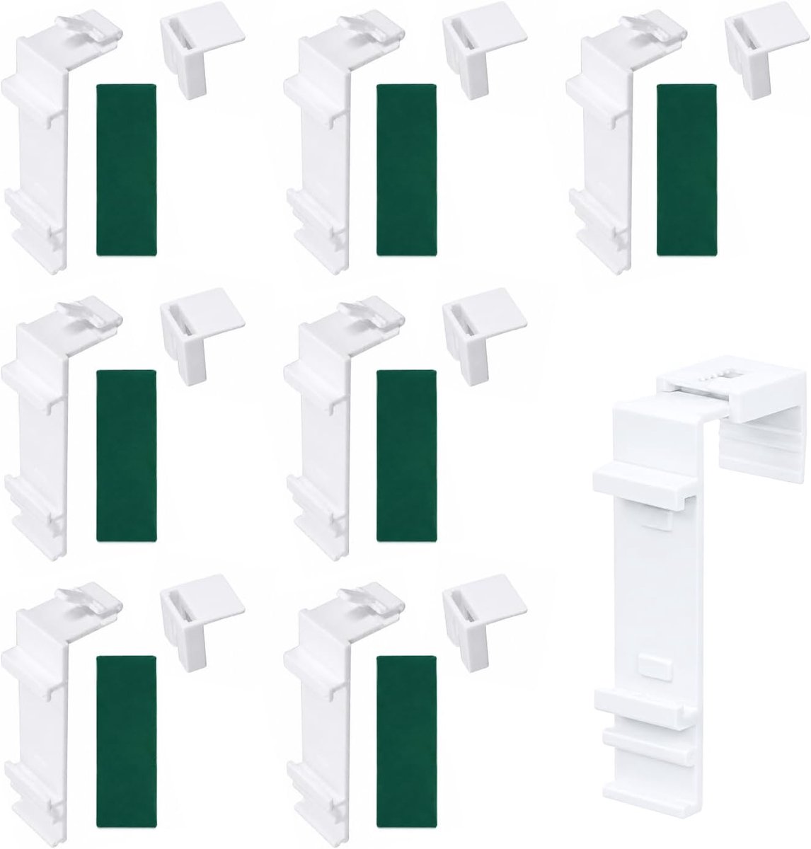 8 stuks klemhouders kort Klemmfix rolgordijn dubbel rolgordijn duo-rolgordijn houder zonder boren raam pvc balkon deur accessoires reserveonderdelen klemdragers rolgordijnen bevestiging zonder boren
