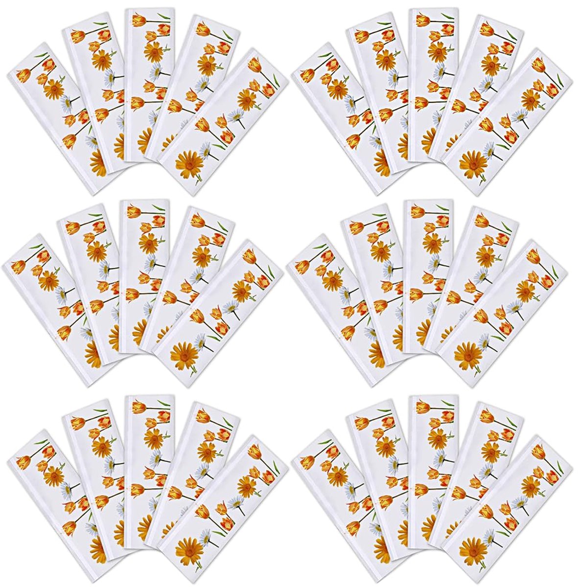 30 stuks vliegenval met tulpendesign voor ramen, krachtige vliegenvanger voor binnen tegen fruitvliegen, onschadelijke lijmval, geurvrije kleverige val voor in de keuken, transparant decoratief