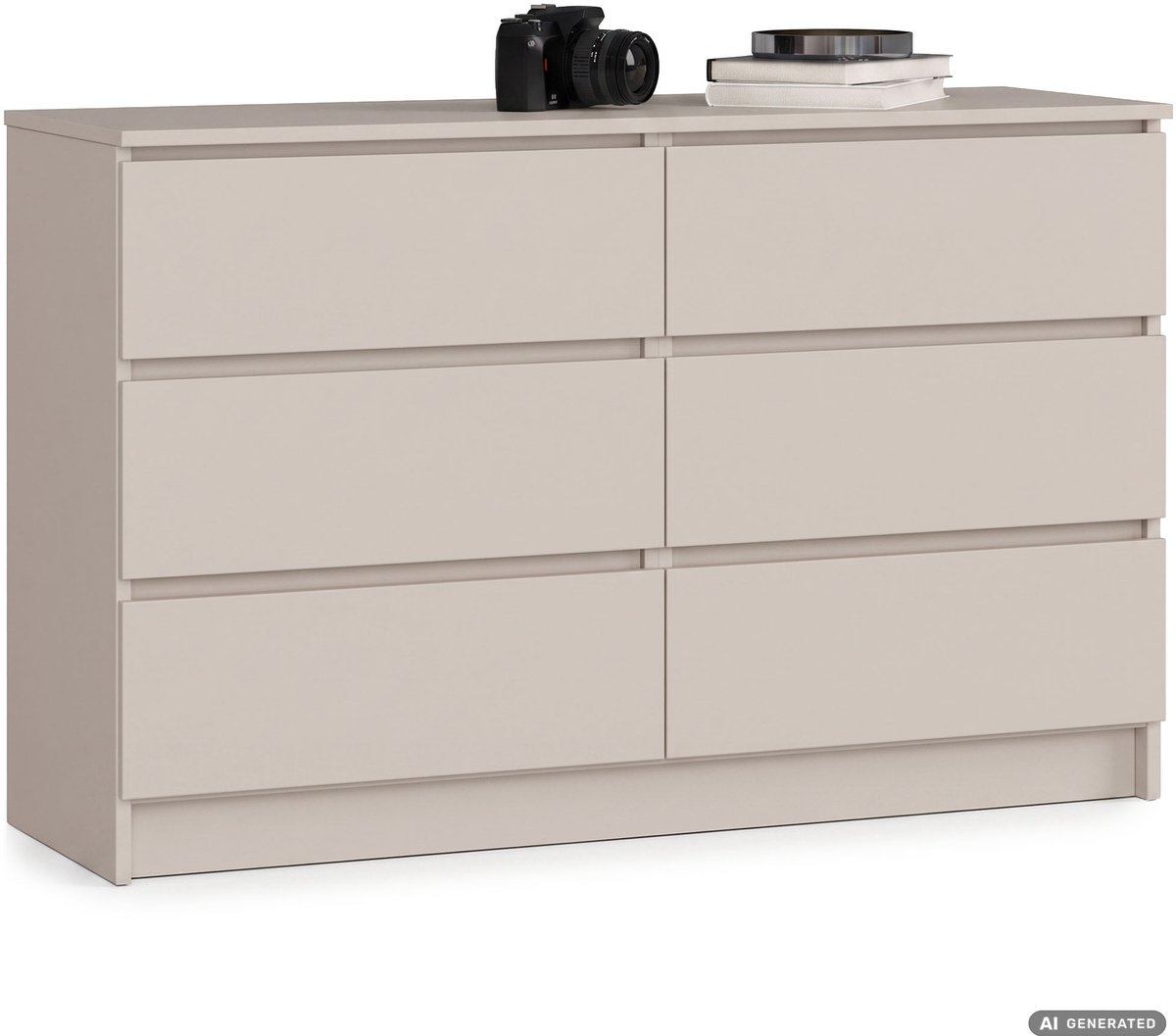 Akord Ladekast K120 / Kasjmier / 120 cm / 6 Lades / 120 x 40 x 77 cm