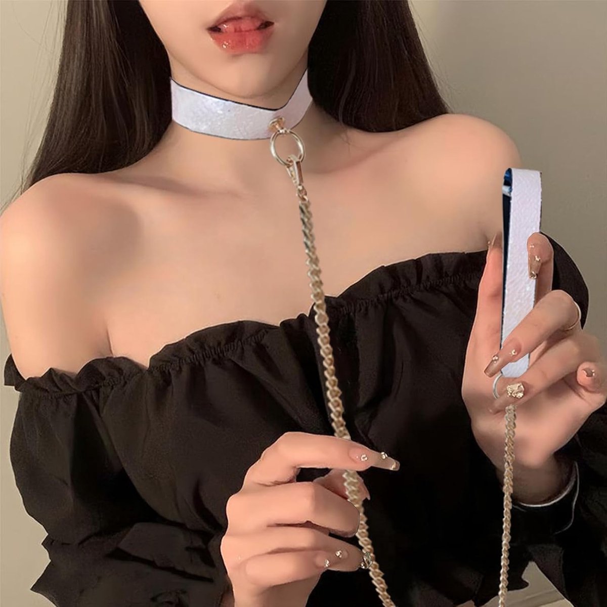Roze bondage geleidingslijn voor paren, verstelbaar BDSM-speelgoed voor rollenspellen, femdomaccessoire voor erotische spelletjes in de slaapkamer, voor dominante rollenspellen en erotische