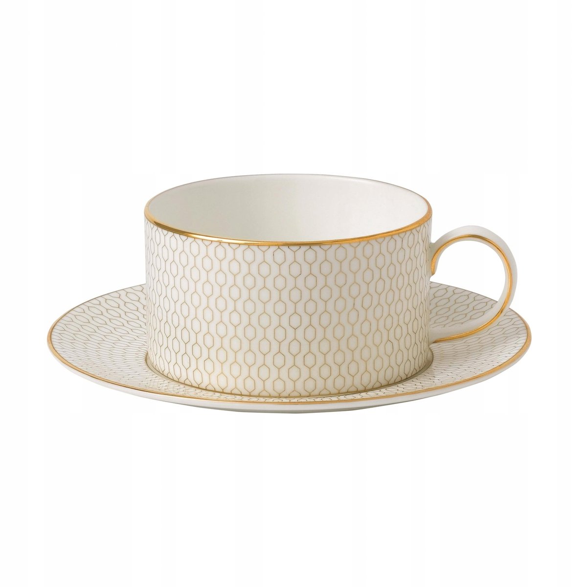 Merkloze Gouden Mok met Schotel - 250ml voor Koffie en Thee