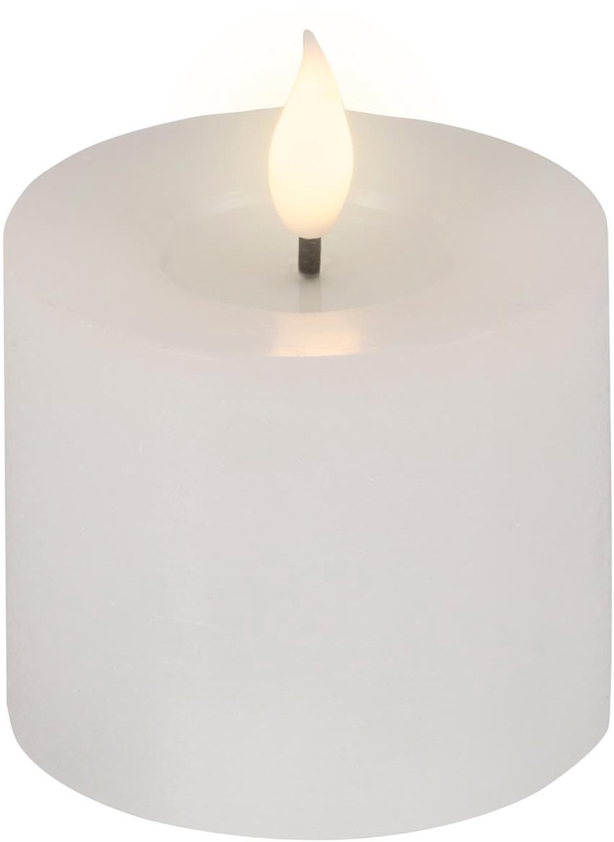 Lumineo led kaars echt wax wit 9,5 cm flikkerend