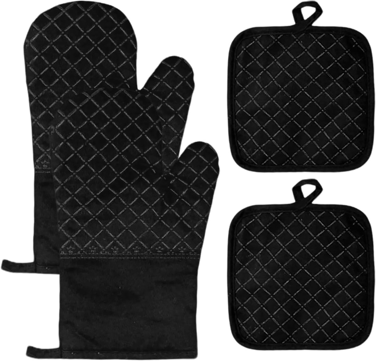 Hittebestendige Silikonovengloves voor Koken en Bakken, Antislip Ovenwanten voor Grillen en Magnetrongebruik (27cm, Zwart)