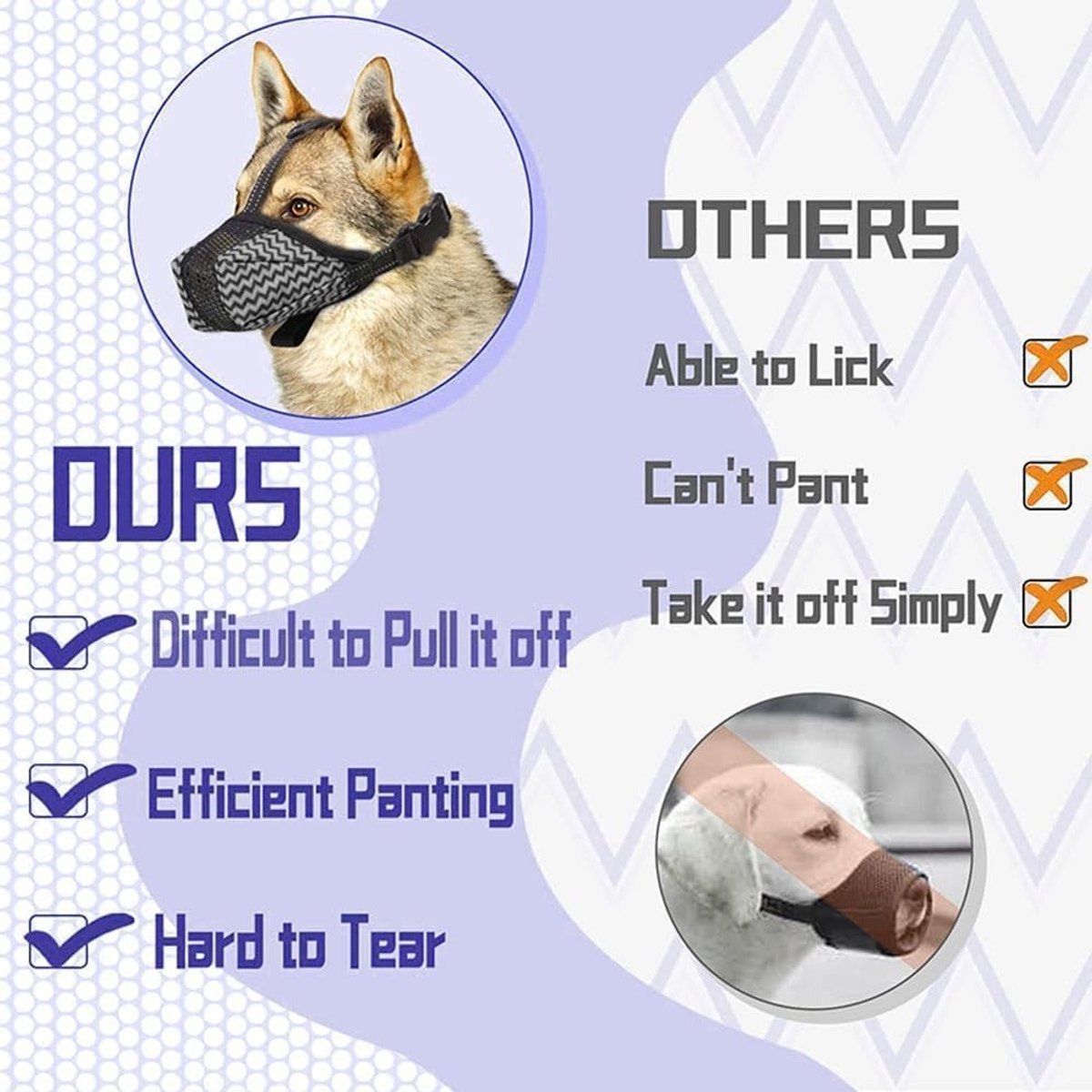 Zachte hondenmuilkorf met verstelbare ring voor kleine en middelgrote honden - Bijtpreventie en comfort (Grijs, XL)