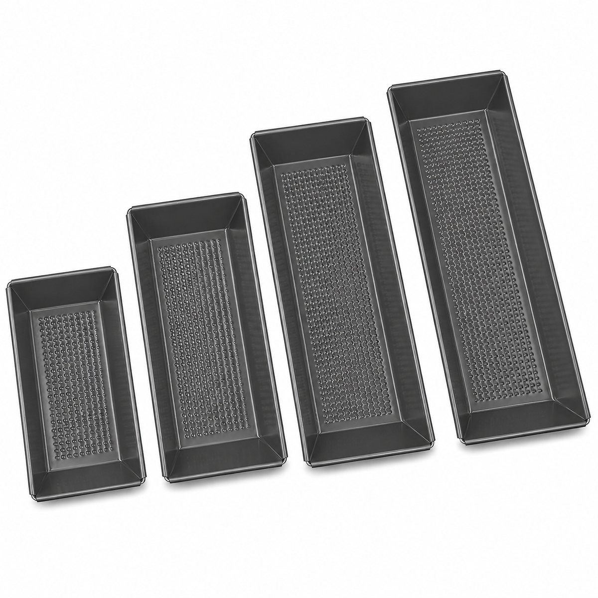 Somstyle Cakevormen Set - 4 Delig - Bakvormen met Antiaanbaklaag - 21 t/m 35 CM - Cakeblik Set - Antracietgrijs