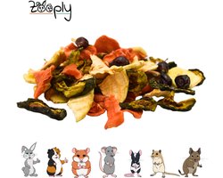 Zooply Groente & Fruit mix - Kruiden & Snacks - 100% natuurlijk - Voor konijnen & cavia's - 300 gram