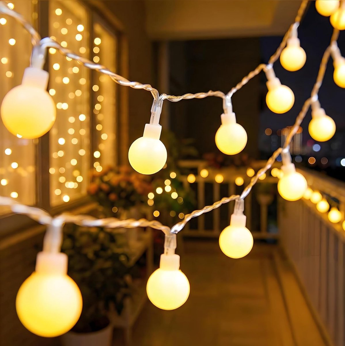 Campinglichtsnoer 5m - 40 LED - Op Batterijen - Met Timer - Warmwit - Kerst - Binnen en Buiten