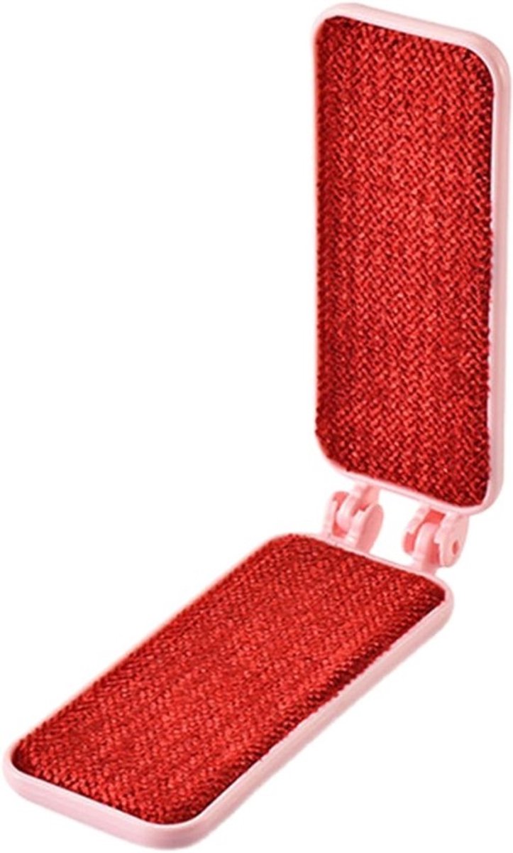 Reis Pluizenborstel - Draagbare Verwijderaar - Kleding Reinigen - Herbruikbaar Opvouwbaar - 12x5x2cm Gevouwen - Roze