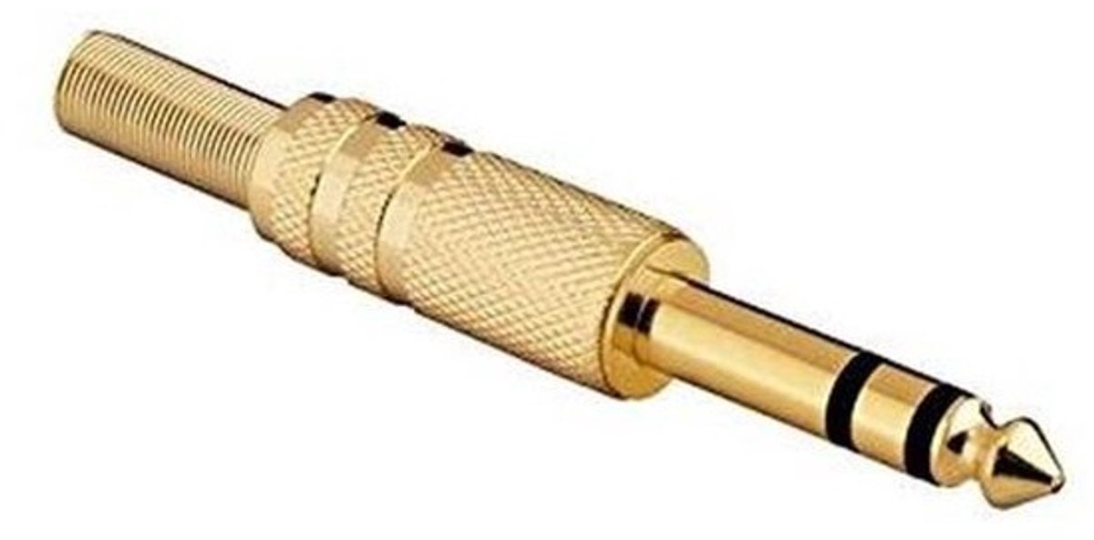 Jackstekkers Stereo - 635 mm Stekkers - Audio Verbindingen - Met Knikbescherming - 5 Stuks - Zilver