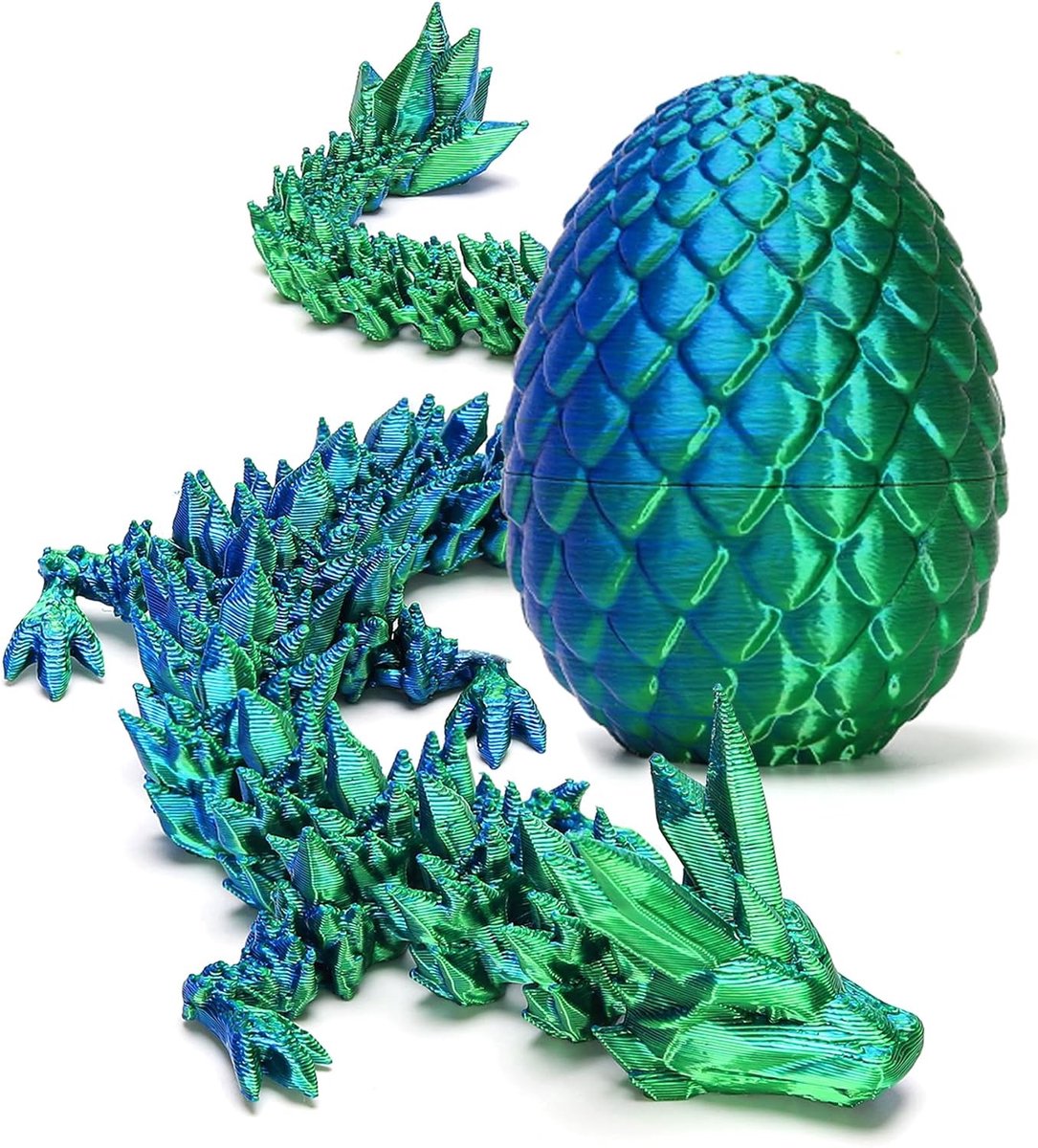1 verrassend drakenei, drakenei met draak erin, mysterieus drakenei, 3D-geprint drakenei, flexibel, kristallen draak. Speelgoed (groen) - Woondecoratie
