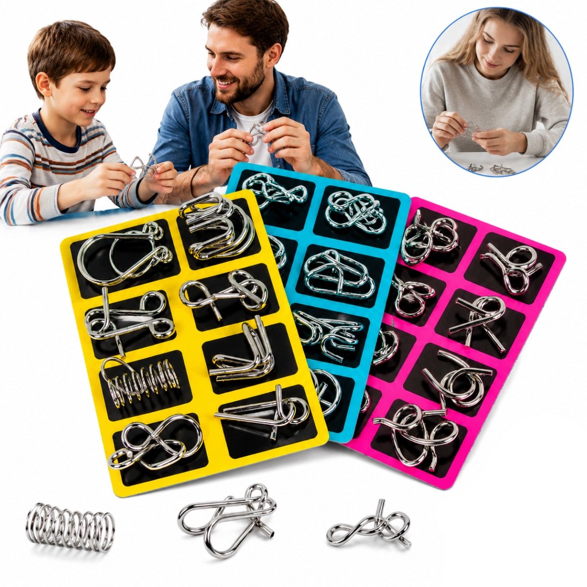 24 stuks Metalen Puzzels Set - Educatief en Ontspannend
