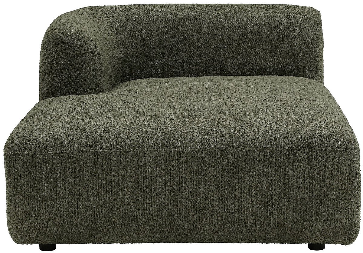 Vente-unique Chaise longue links in groene boucléstof DANEPI