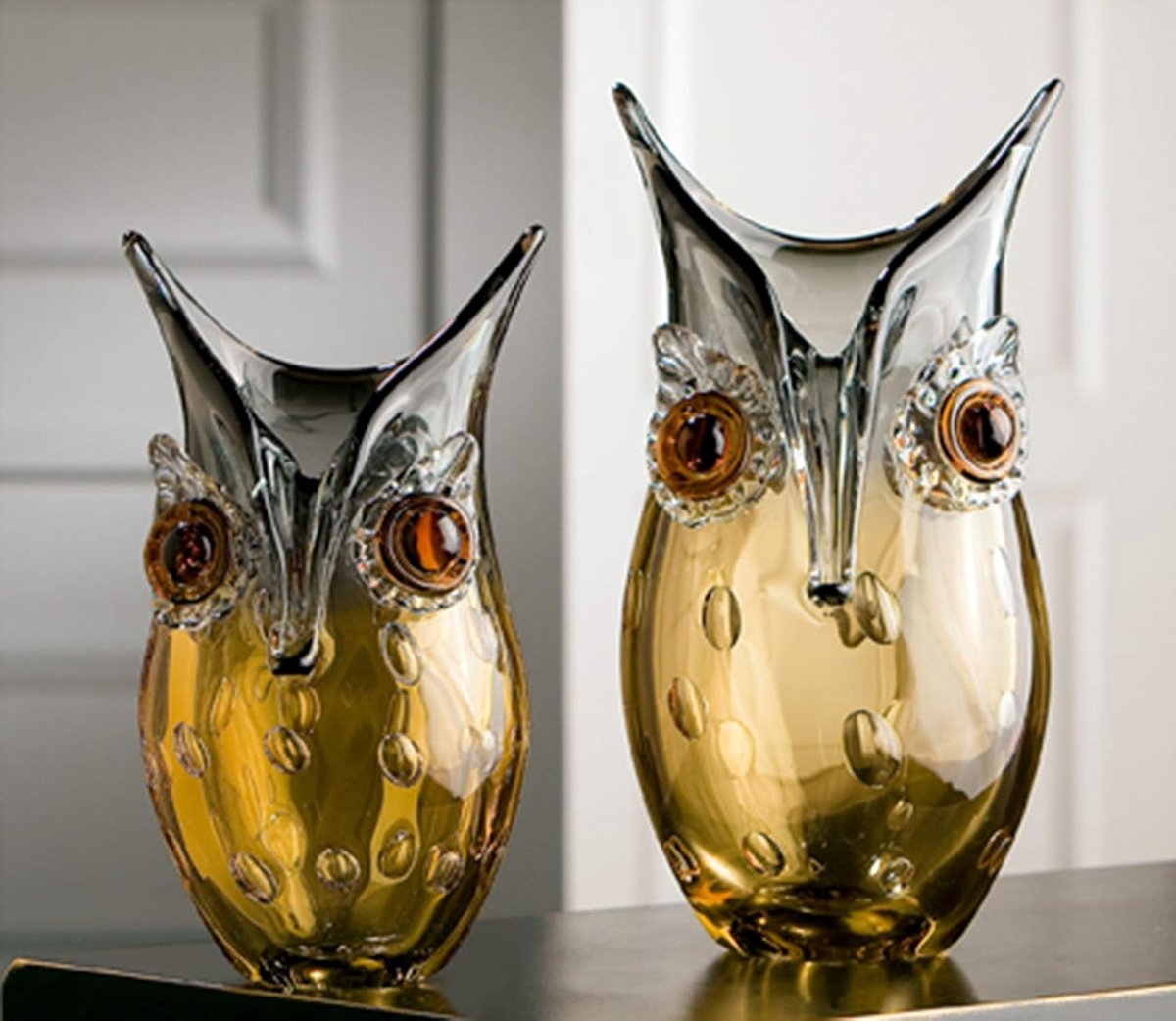 Vaas - Hoogte 27 cm - Glas - Handgemaakt