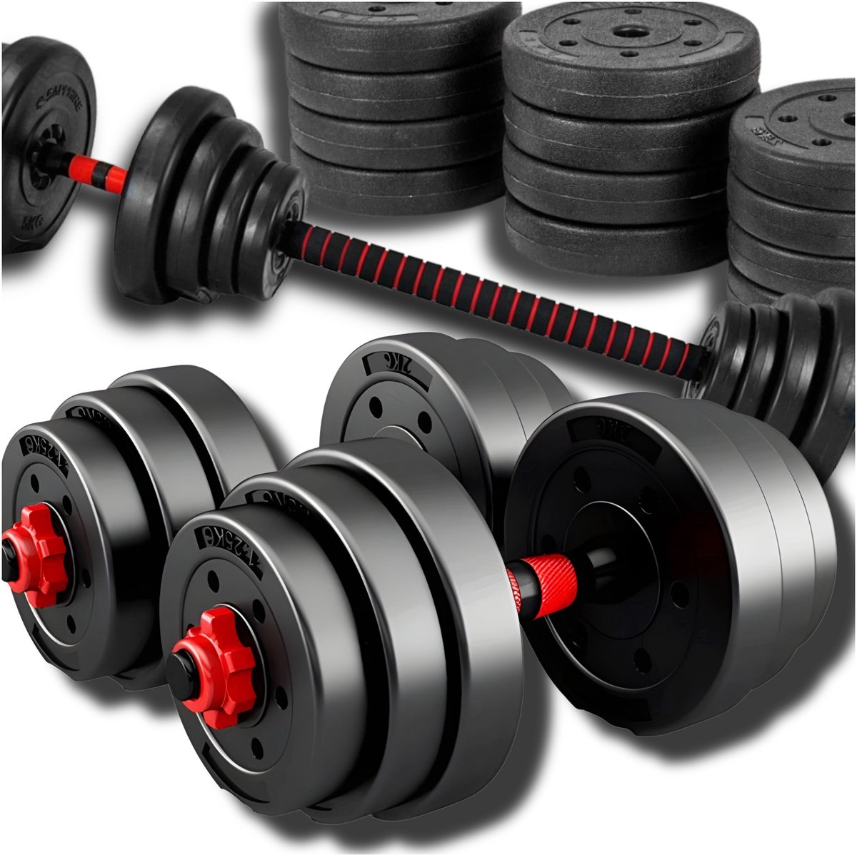 Verstelbare Halterset 40 KG met Stang - Fitness Thuis
