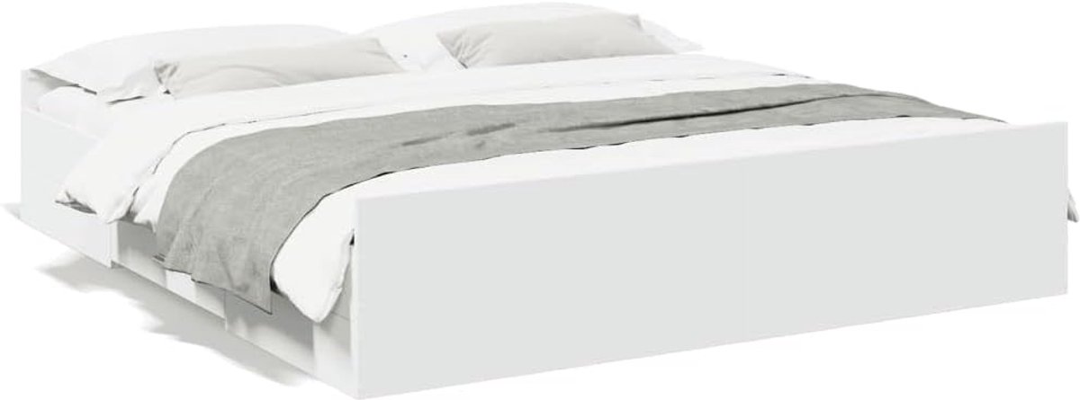 Bedframe 200x200 cm - Industrohome Luxe Ledikant met Opberglades, Wit